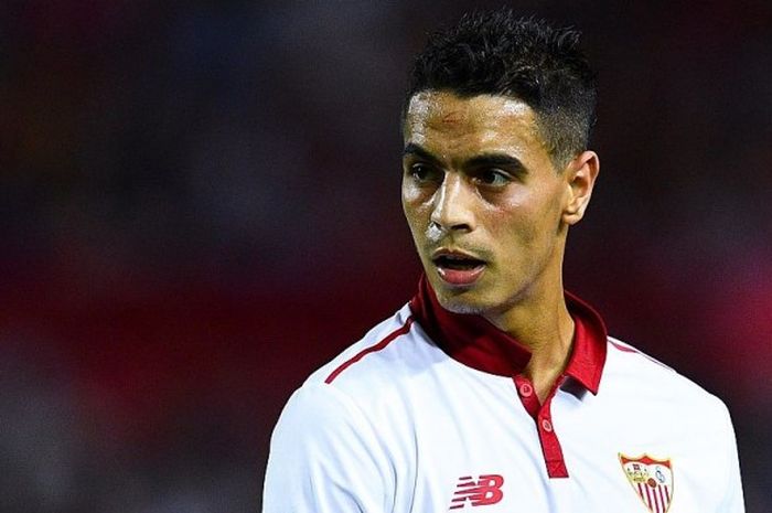 Wissam Ben Yedder dalam laga UEFA Champions League antara Sevilla dan Olympique Lyonnais di Ramon Sanchez-Pizjuan, 27 September 2016. 