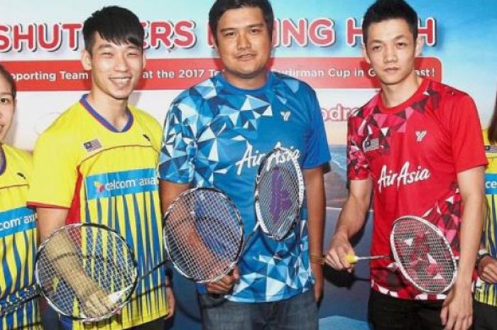 Cheah Yee See (kiri), Chan Peng Soon dan Goh Liu Ying (kanan), pemain bulu tangkis Malaysia.