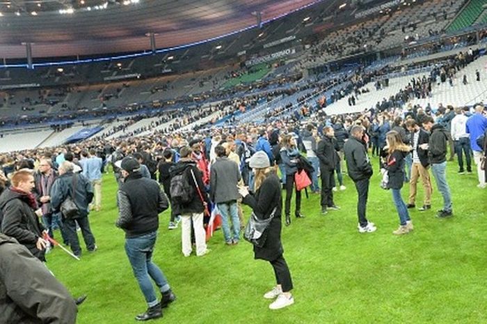 Situasi di Stade de France seusai laga Prancis vs Jerman, Jumat (13/11/2015).