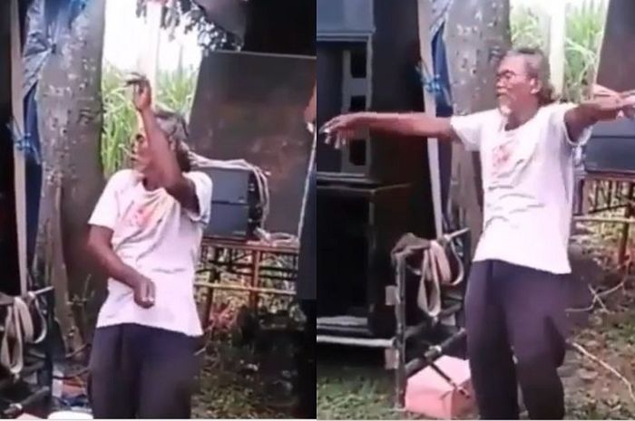 Wadidaw, Tak Kenal Usia Kakek Ini Bergoyang Dengan Aduhai, Lihat Aksinya