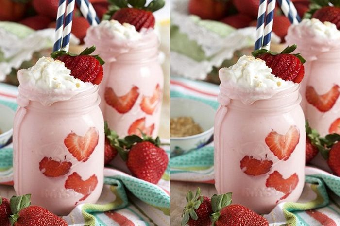 Cantik Dan Lezat Yuk Bikin Strawberry Cheesecake Smoothie