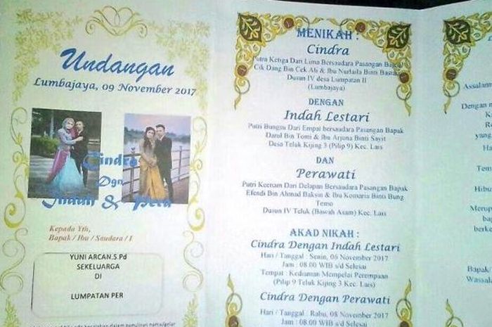 Undangan Nikah Dengan 2 Wanita Sekaligus Itu Ternyata Bukan