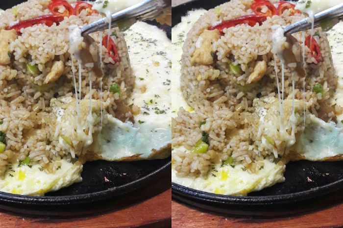 Makan Nasi Goreng Dengan Keju Lumer, Gimana Rasanya ya? Pengen Coba?