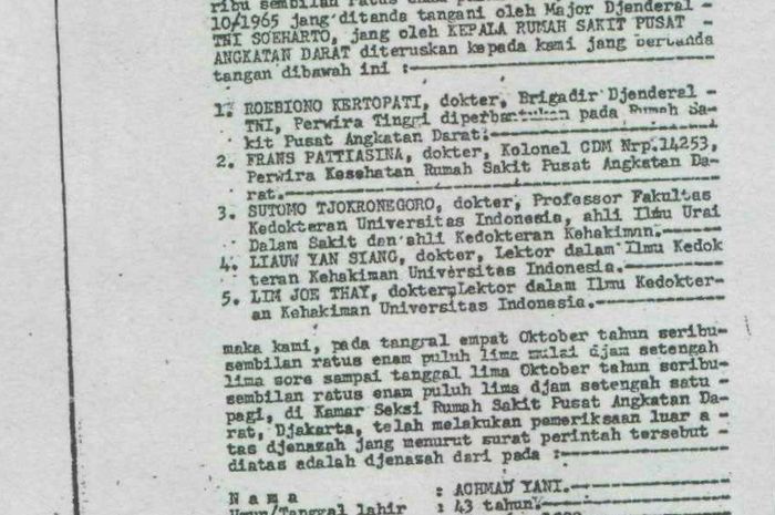 Mengenang G30s Inilah Hasil Otopsi Lengkap 7 Perwira Tni Ad