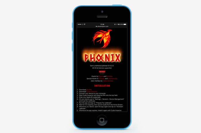 Phoenix Jailbreak iOS 9.3.5 Dirilis untuk Perangkat 32-Bit - MakeMac