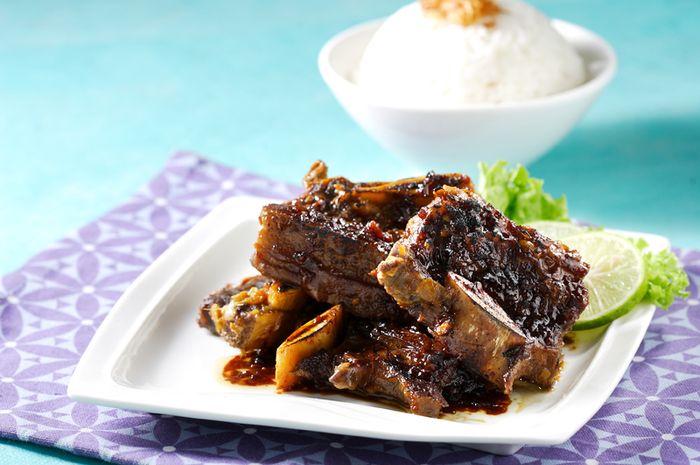 Hidangan iga bakar bumbu Jepang