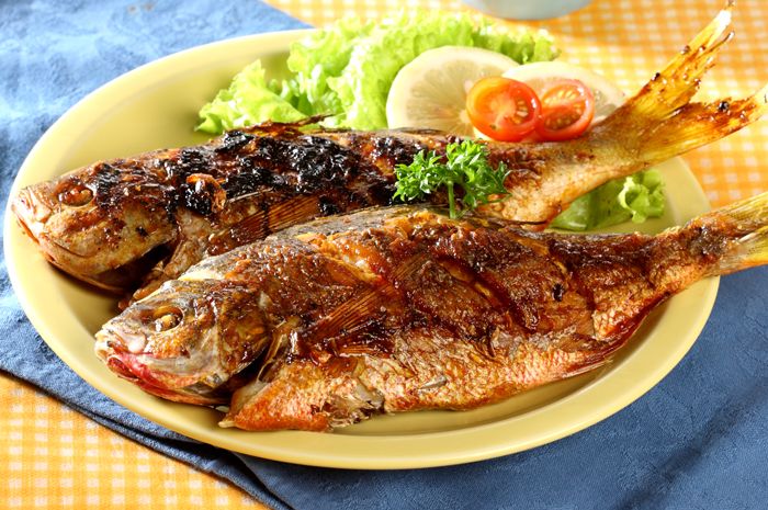 Gambar Ikan Asin Di Bakar - Gambar Hitam HD