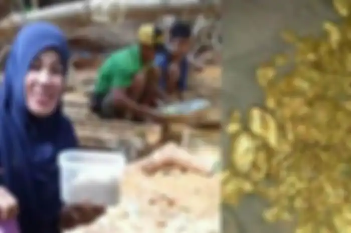 Sungai yang melintasi desa tersebut tiba-tiba dipenuhi emas setelah banjir. Penduduk mendadak kaya raya.