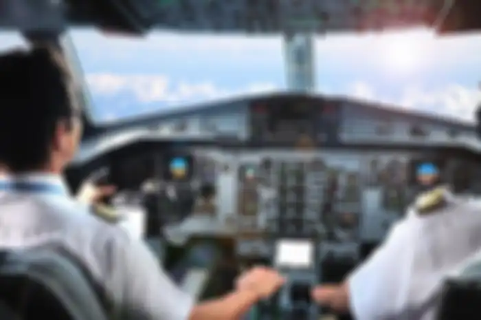 (ilustrasi) pilot dari kabin kokpit.