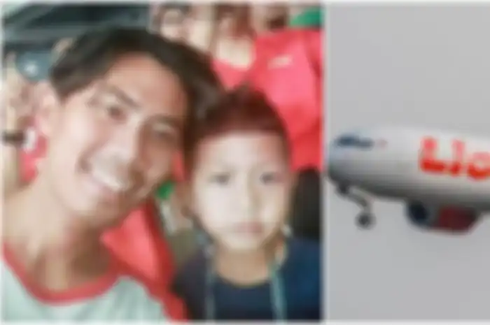 Inilah foto Wahyu Adila dan putranya yang dikirimkan ke keluarganya ketika menyaksikan pertandingan Timnas Indonesia, sebelum menjadi korban Lion Air.