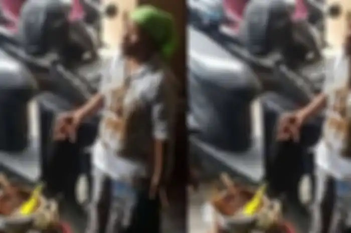 Satpam berinisial G di Beteng Trade Center, Solo, meminta maaf kepada seorang wanita penjual sate keliling di sekitar BTC, Sabtu (3/11/2018).