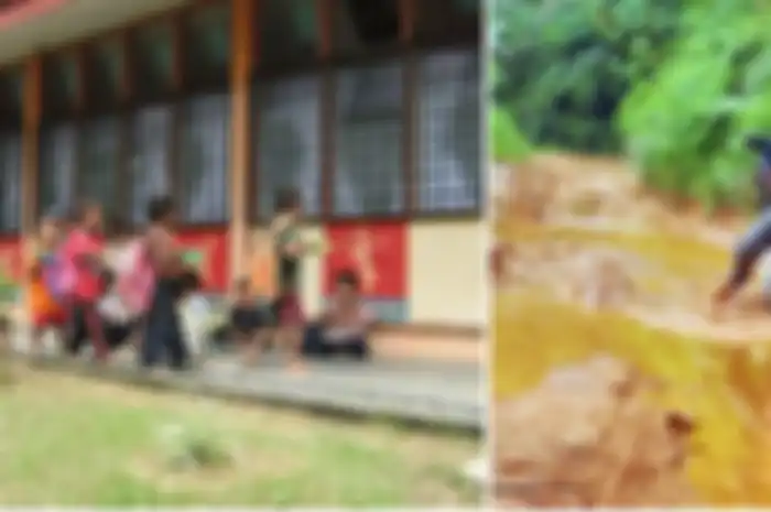 Ahmah Saidin, harus melalui jalanan berlumpur di tengah hutan lebat, dan biasa bertemu dengan binatang liar sebelum mencapai sekolahnya.