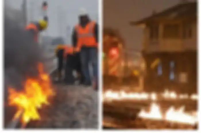 Cuaca ekstrem melanda Chicago dan menghambat transportasi sehingga rel kereta harus dibakar agar kereta tetap bisa jalan.