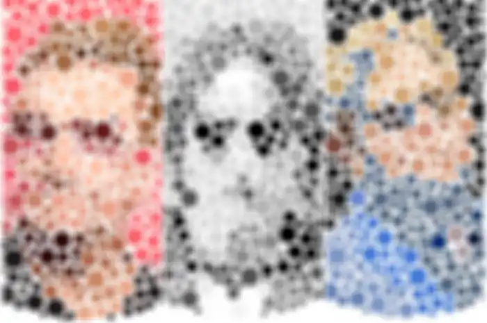 Isihara plate yang dibuat berisi gambar wajah tersembunyi dari orang-orang terkenal. Bila tidak bisa melihatnya, bisa jadi Anda buta warna.