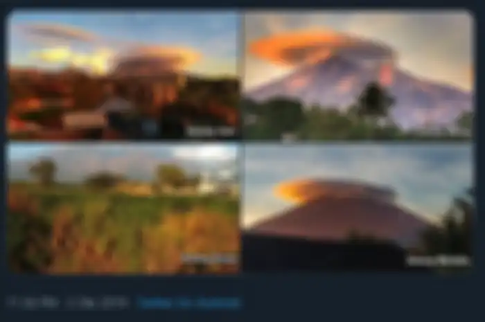 Sejumlah warganet diketahui telah mengunggah foto yang menampilkan fenomena gunung bertopi awan, pertanda apa?