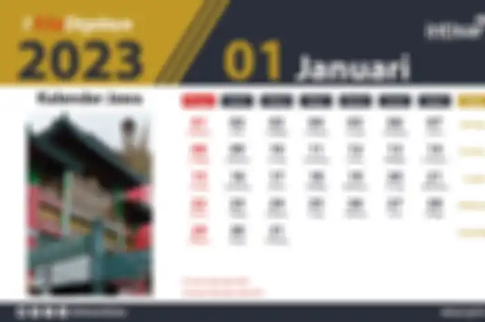 Foto Kalender Jawa Januari 2023, lengkap dengan Wuku dan Pasaran Jawa.