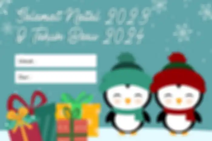 Kartu ucapan Selamat Natal 2023 dan Tahun Baru 2024 dengan rangkaian kata-katanya.