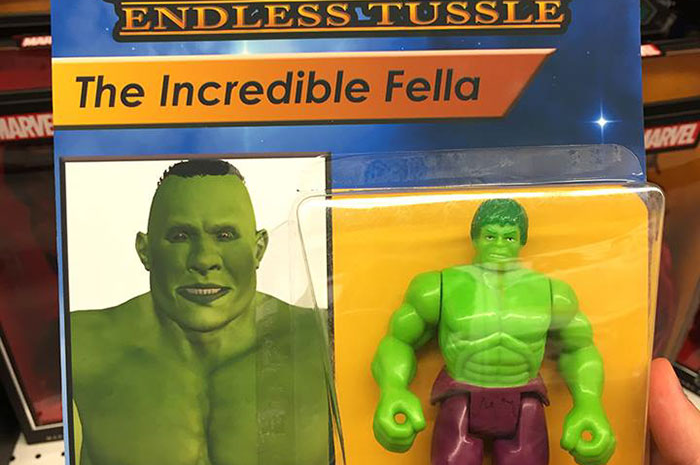 Melihat peluang dari kesuksesan film Infinity War, Jeff Wysaski membuat mainan tiruan yang penampakannya jauh berbeda.