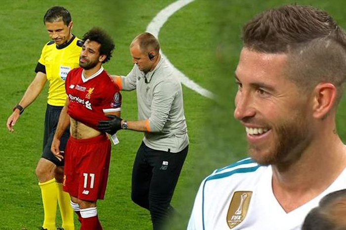 Dalam video yang ada tersebut, Sergio Ramos terlihat tertawa lebar saat melihat Mo Salah dibopong ke luar lapangan!