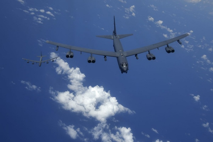 Beberapa pesawat Bomber AS B-52H Stratofortress telah terbang melintasi Laut China Timur dan Selatan beberapa kali pada bulan Agustus.