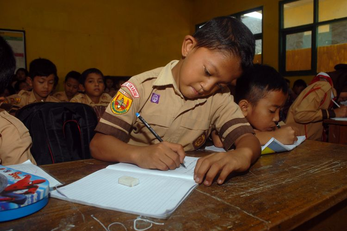 Di antara para pelajar di SDN tersebut, terdapat salah satu anak berkebutuhan khusus, namanya Mukhlis Abdul Holik alias Adul yang berusia 8 tahun.