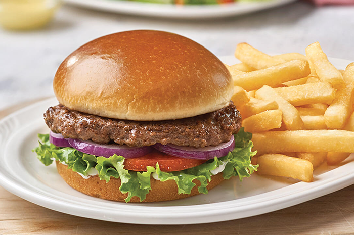 Makanan cepat saji: burger.