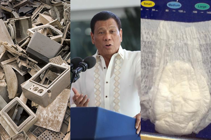 Label kontainer itu menyatakan isinya adalah plastik daur ulang. Namun setelah dibuka, petugas lokal mengungkapkan ternyata sampah rumah tangga.