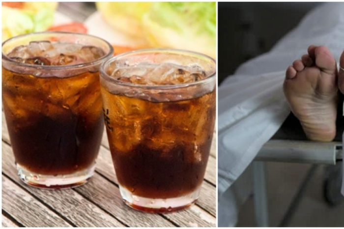 Kemudian pria yang diketahui bernama Wang itu mengalami suhu badan panas, jadi dia kembali minuman bersoda seperti kebiasaannya.