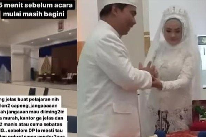 Dalam postingan yang dibagikannya itu, terlihat kondisi suasana resepsi pernikahan salah satu pasangan pengantin yang kosong.