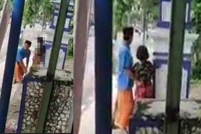 Aksi pria menelanjagi pria itu ternyata terjadi di Jalan Jaksa Agung Suprapto tepatnya depan kantor Dinas Pertanian Sampang.