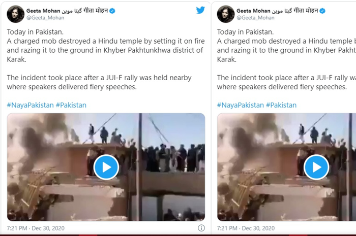 Pakistan Kuil Hindu berumur lebih dari seabad dibakar massa.