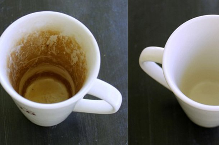 Menghilangkan noda kopi atau teh di cangkir kesayangan.