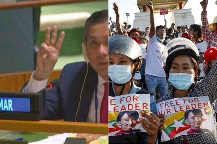 Simbol tiga jari yang digunakan dalam protes kudeta Myanmar rupanya memiliki arti istimewa