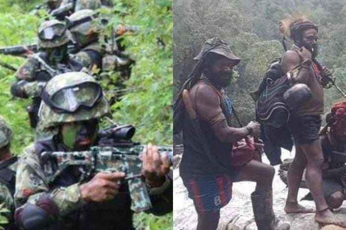Pasukan gabungan TNI-Polri vs KKB Papua.