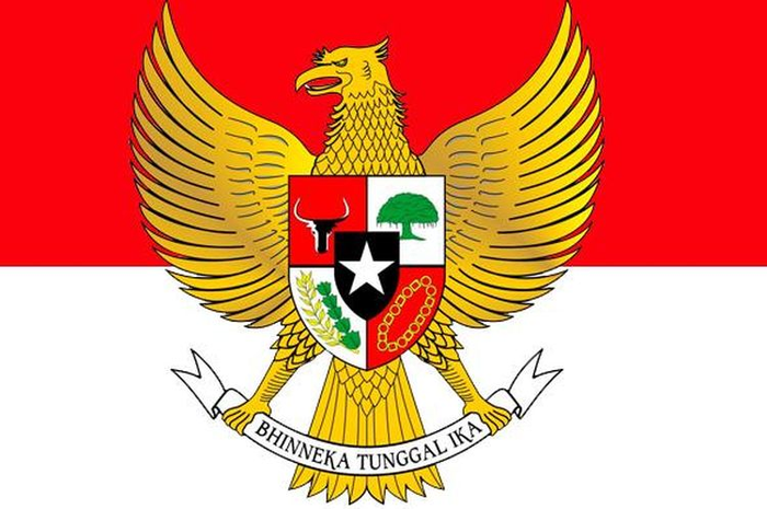 Semboyan Bhinneka Tunggal Ika dalam Garuda Pancasila.