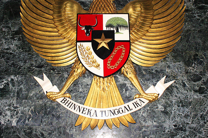 Garuda Pancasila. Ilustrasi Pancasila sebagai ideologi negara.