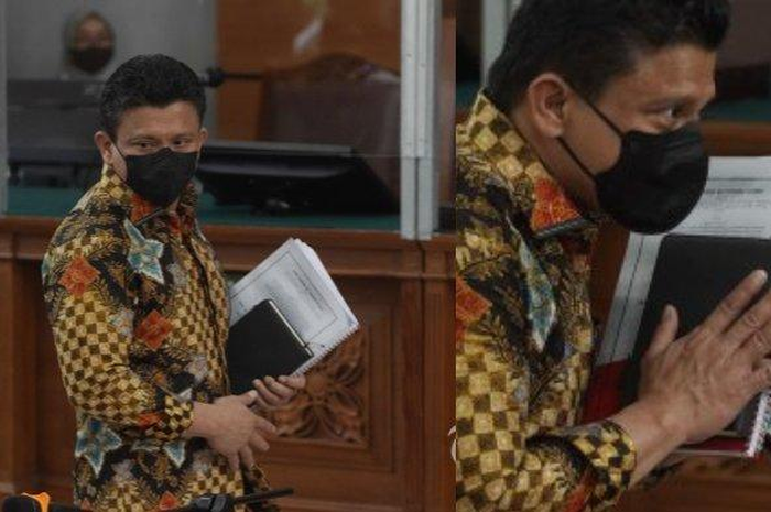 Ferdy Sambo menjalani sidang dakwaan terkait kasus pembunuhan berencana terhadap Brigadir Nopriansyah Yosua Hutabarat serta obstruction of justice atau menghalangi proses hukum di Pengadilan Negeri (PN) Jakarta Selatan, Senin (17/10/2022). Terungkap, buku hitam yang dibawa Ferdy Sambo saat sidang pe