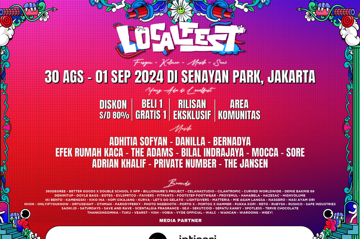 LOCALFEST kembali akan digelar tahun 2024 ini. Lokasinya di Senayan Park, Jakarta, mulai 30 Agustus hingga 1 September 2024.