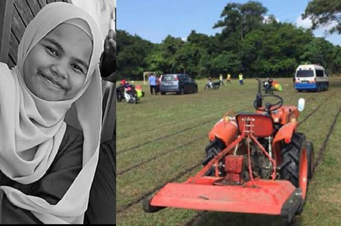  Siswi bernama Nor Afini Roslan (14) asal Gemas, Negeri Sembilan, Malaysia meninggal dalam kecelakaan mengerikan.

Kepalanya terbelah karena bilah besi traktor.