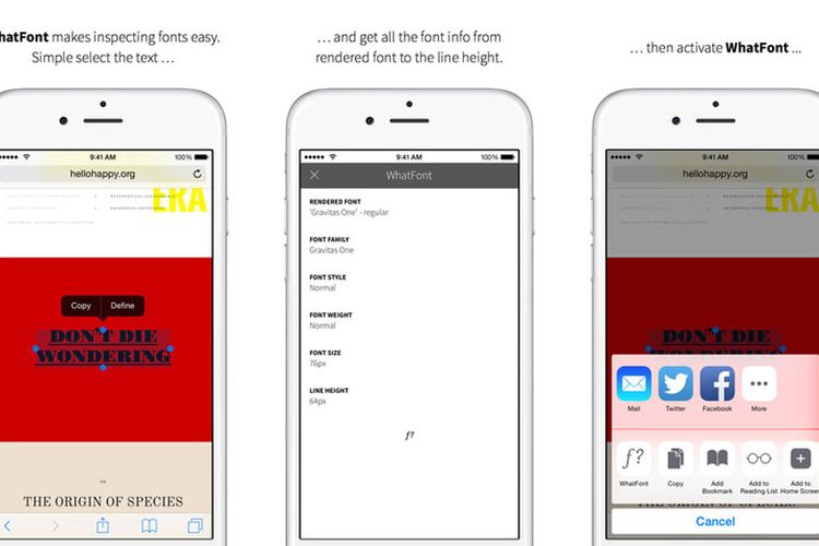 WhatFont, Extension Safari Pengintip Font Ekstra Cepat