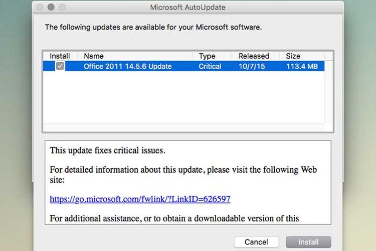 Microsoft office 2011 update for mac