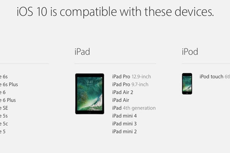Catat! Daftar Terbaru untuk Perangkat yang Mendukung iOS 10 - MakeMac