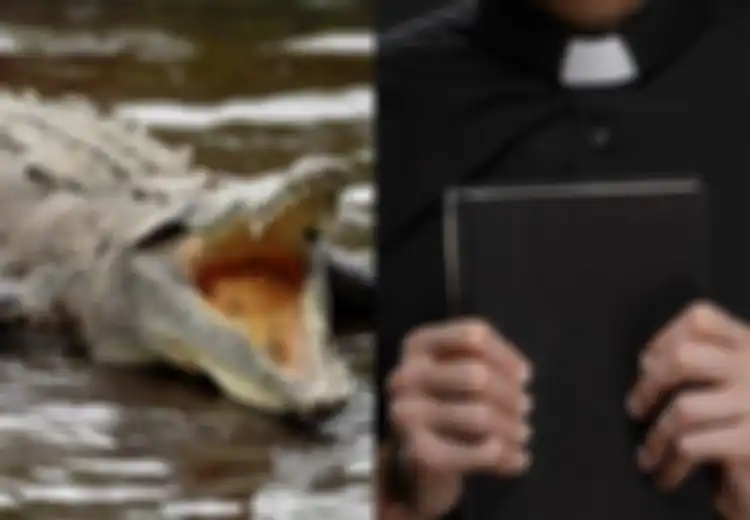 Seekor Buaya Melompat dari Danau dan Memangsa Pendeta di Depan Umatnya, Seram!