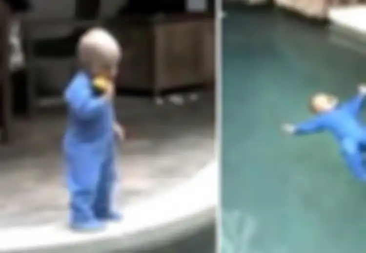 'Nyemplung' ke Kolam Renang, Bayi Ini Tak Tenggelam, Malah Mempunyai Teknik 'Berenang' Tingkat Tinggi