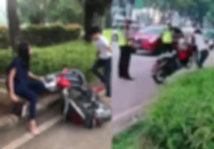 Inilah Kronologi Seorang Pria Ngamuk dan Rusak Motor Sendiri Saat Ditilang Polisi