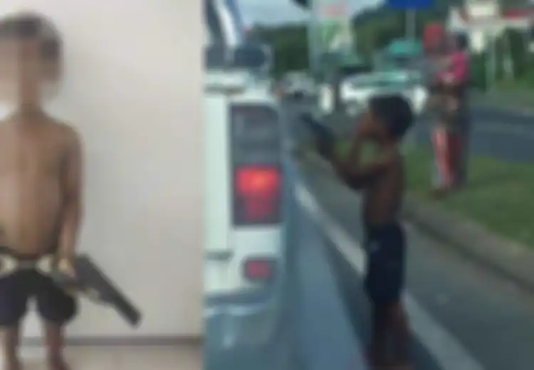 Viral Potret Pengemis Cilik Todongkan Pistol ke Pengendara Mobil di Lampu Merah, Ternyata Ini Fakta Dibaliknya