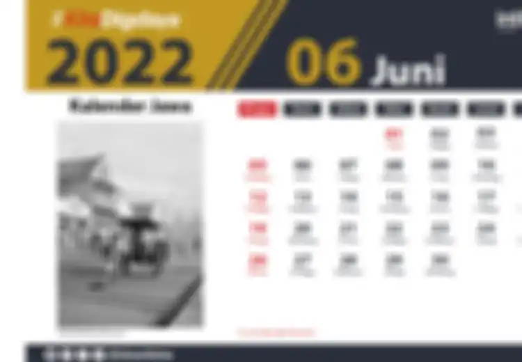 Cek Daftar Kalender Jawa Juni 2022 Online Lengkap Weton, Hari Pasaran, dan Wuku 