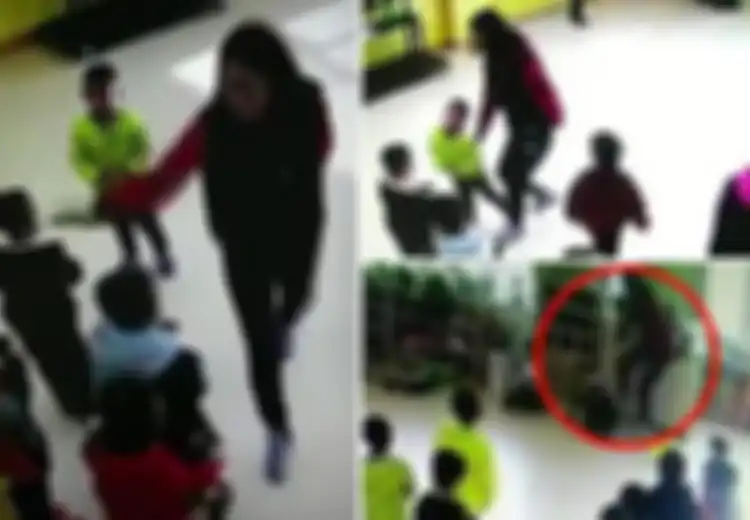 Sadis! Guru Ini Memukul, Menendang, dan Mendorong Muridnya yang Masih Balita