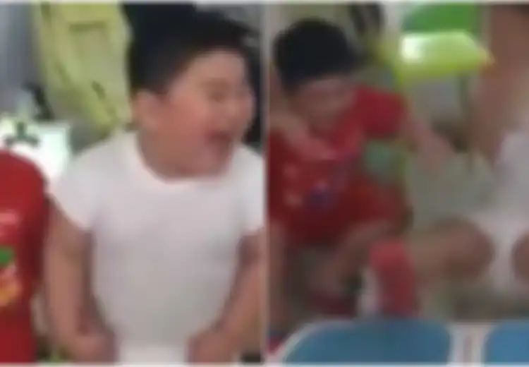 (Video) Kocak! Begini Jadinya Jika 2 Bocah Gembul Gunakan Mesin Penghancur Lemak