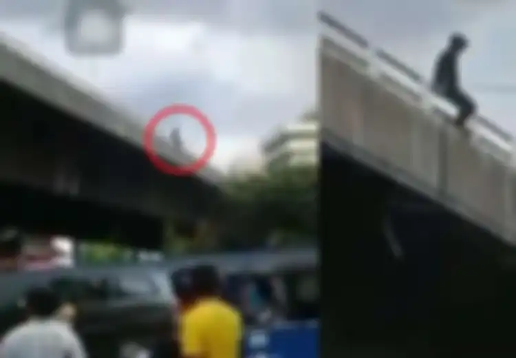 Ingin Pulang Kampung Tapi Tak Punya Uang, Seorang Pria Nekat Terjun Bebas dari Jembatan, Begini Keadaannya